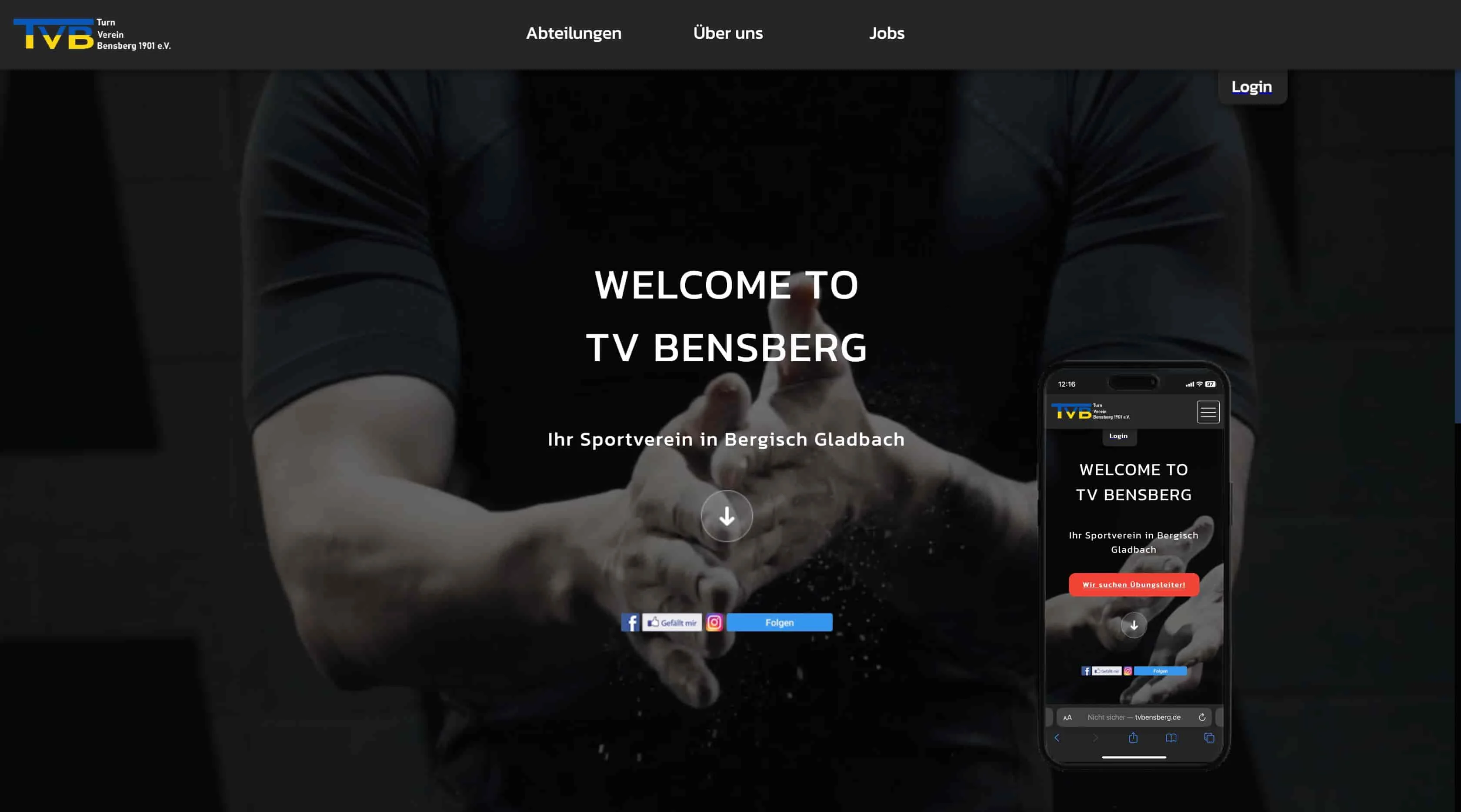 TV Bensberg Webseite und Mobiloptimierung